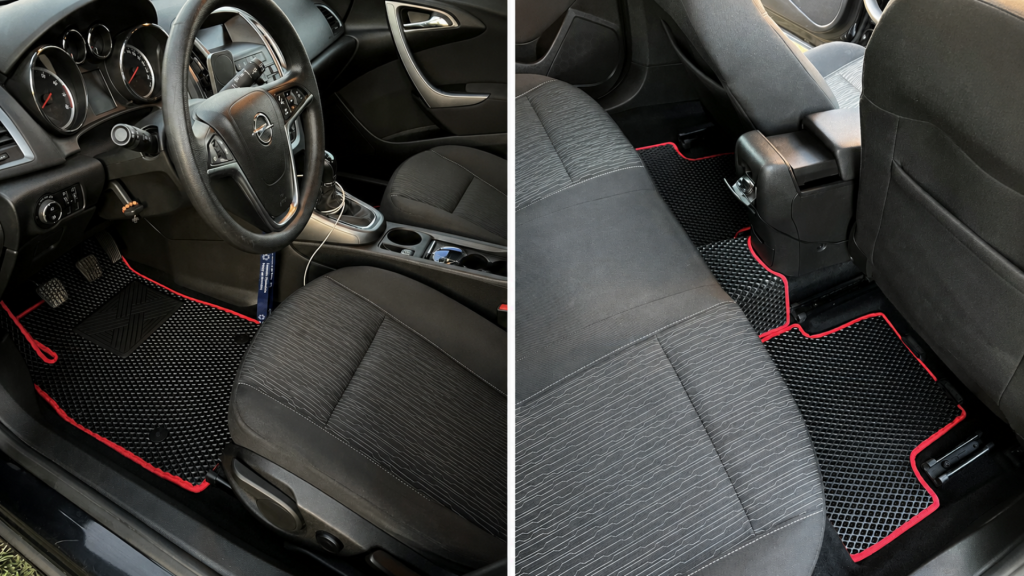 OMEVO EVA Fußmatten Opel Astra J Hatchback 5-Türer und GTC – Fahrermatte und Fußmatten für die hintere Sitzreihe.