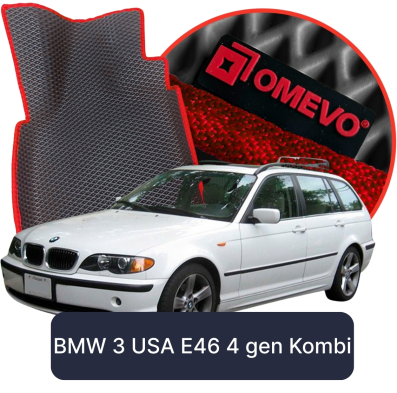 OMEVO 5D Pro EVA Fußmatten für BMW 3 USA E46 4. gen Kombi (1998-2007)