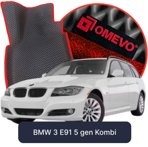 OMEVO 5D Pro EVA Fußmatten für BMW 3 E91 5. gen Kombi (2004-2012)