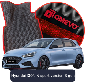 OMEVO 5D Pro EVA Fußmatten für Hyundai I30N N sport version 3. gen Hatchback 5-türig (2016-2025)