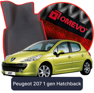 OMEVO 5D Pro EVA Fußmatten für Peugeot 207 1. gen Hatchback 5-türig (2006-2015)