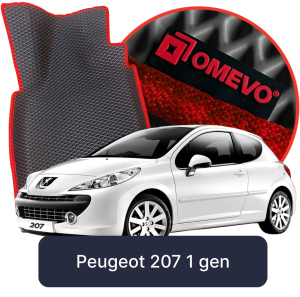 OMEVO 5D Pro EVA Fußmatten für Peugeot 207 1. gen Hatchback 3-türig (2006-2014)