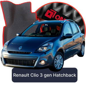 OMEVO 5D Pro EVA Fußmatten für Renault Clio nach Facelift (ab 2009) 3. gen Hatchback 5-türig (2005-2012)