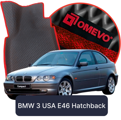OMEVO 5D Pro EVA Fußmatten für BMW 3 USA E46 4. gen Hatchback 3-türig (1998-2007)