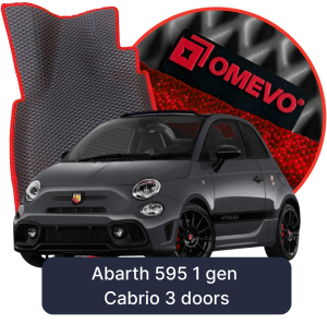 OMEVO 5D Pro EVA Fußmatten für Abarth 595 1 gen Cabrio 3 Türen (2015-2024)