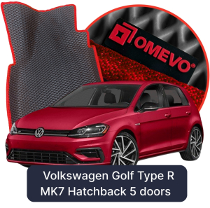 OMEVO 5D Pro EVA Fußmatten für Volkswagen Golf Type R MK7 7. gen Hatchback 5-türig (2012-2020)