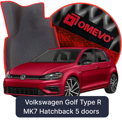EVA Auto Fussmatten OMEVO fuer Volkswagen Golf Type R MK7 7 gen Hatchback 5-tuerig (2012–2020)