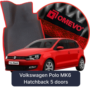 OMEVO 5D Pro EVA Fußmatten für Volkswagen Polo MK6 6. gen Hatchback 5-türig (2017-2025)