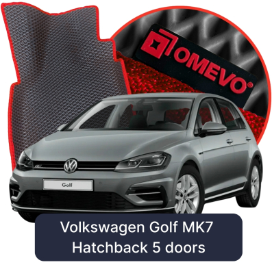 OMEVO 5D Pro EVA Fußmatten für Volkswagen Golf MK7 7. gen Hatchback 5-türig (2012-2020)