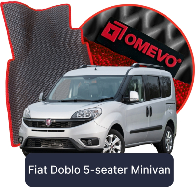 OMEVO 5D Pro EVA Fußmatten für Fiat Doblo 5-sitzig 2. gen Minivan (2010-2022)