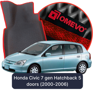 OMEVO 5D Pro EVA Fußmatten für Honda Civic 7 gen Hatchback 5 Türen (2000-2006)