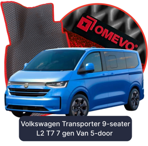 OMEVO 5D Pro EVA Fußmatten für Volkswagen Transporter 9-Sitzer L2 T7 7 gen Van 5-Türer (2024-2025)