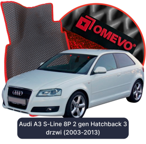 OMEVO 5D Pro EVA Fußmatten für Audi A3 S-Line 8P 2 gen Hatchback 3 Türen (2003-2013)