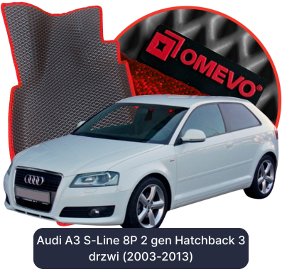 EVA Autoteppiche OMEVO für Audi A3 S-Line 8P 2 gen Schrägheck 3-Türer (2003-2013)
