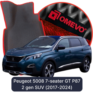 OMEVO 5D Pro EVA Fußmatten für Peugeot 5008 7-Sitzer GT P87 2 gen SUV (2017-2024)