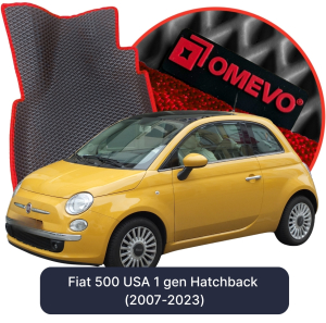 OMEVO 5D Pro EVA Fußmatten für Fiat 500 USA 1. gen Hatchback (2007-2023)