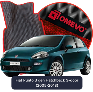 OMEVO 5D Pro EVA Fußmatten für Fiat Punto 3 gen Schrägheck 3-Türer (2005-2018)