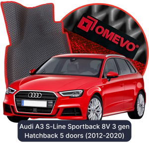 OMEVO 5D Pro EVA Fußmatten für Audi A3 S-Line Sportback 8V 3 gen Hatchback 5 Türen (2012-2020)
