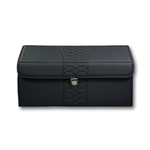 Schwarzer Kofferraum-Organizer aus Ökoleder