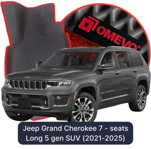 OMEVO 5D Pro EVA Fußmatten für Jeep Grand Cherokee 7-Sitzer Long 5. Gen SUV (2021-2025)