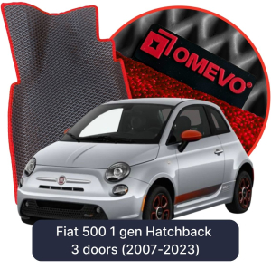 OMEVO 5D Pro EVA Fußmatten für Fiat 500 1. gen Hatchback 3 Türen (2007-2023)