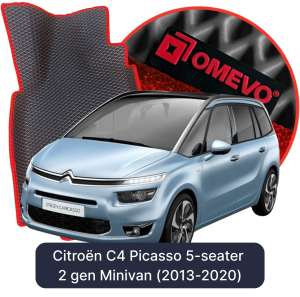 OMEVO 5D Pro EVA Fußmatten für Citroën C4 Picasso 5-Sitzer 2 gen Minivan (2013-2020)