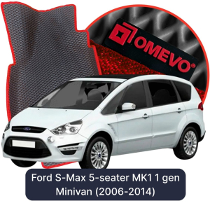 OMEVO 5D Pro EVA Fußmatten für Ford S-Max 5-Sitzer MK1 1. gen Minivan (2006-2014)