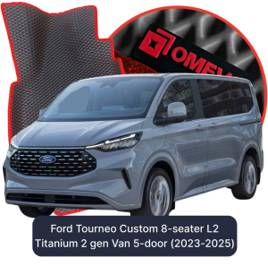 OMEVO 5D Pro EVA Fußmatten für Ford Tourneo Custom 8-Sitzer L2 Titanium 2 gen Van 5 Türen (2023-2025)