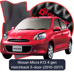 OMEVO 5D Pro EVA Fußmatten für Nissan Micra K13 4 gen Hatchback 5 Türen (2010-2017)