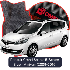 OMEVO 5D Pro EVA Fußmatten für Renault Grand Scenic 5-Sitzer 3 gen Minivan (2009-2016)