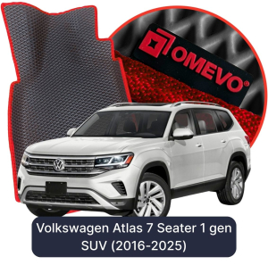 OMEVO 5D Pro EVA Fußmatten für Volkswagen Atlas 7-Sitzer 1. Gen SUV (2016-2025)