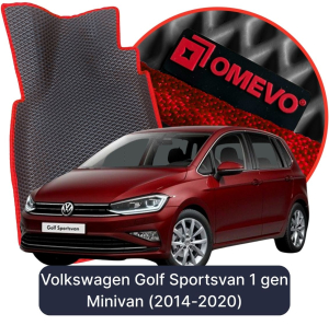OMEVO 5D Pro EVA Fußmatten für Volkswagen Golf Sportsvan 1. Gen Minivan (2014-2020)