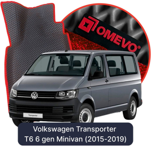 OMEVO 5D Pro EVA Fußmatten für Volkswagen Transporter 5-Sitzer T6 6. Gen Minivan (2015-2019)