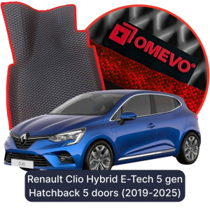 OMEVO 5D Pro EVA Fußmatten für Renault Clio Hybride E-Tech 5 gen Hatchback 5 Türen (2019-2025)