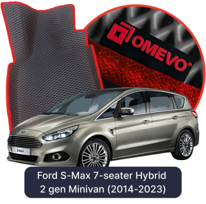 OMEVO 5D Pro EVA Fußmatten für Ford S-Max 7-Sitzer Hybrid 2. gen Minivan (2014-2023)