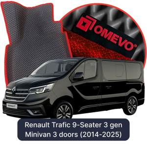 OMEVO 5D Pro EVA Fußmatten für Renault Trafic 9-Sitzer 3 gen Minivan 3 Türen (2014-2025)