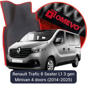 OMEVO 5D Pro EVA Fußmatten für Renault Trafic 6-Sitzer L1 3 gen Minivan 4 Türen (2014-2025)