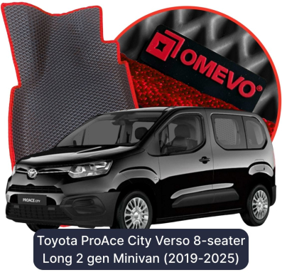 EVA Autoteppiche OMEVO für Toyota ProAce City Verso 8-Sitzer Long 2. Gen Minivan (2019-2025)