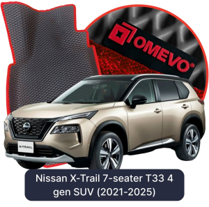 OMEVO 5D Pro EVA Fußmatten für Nissan X-Trail 7-Sitzer T33 4. gen SUV (2021-2025)