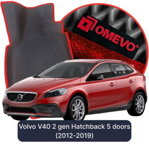 OMEVO 5D Pro EVA Fußmatten für Volvo V40 2. Gen Hatchback 5-Türer (2012–2019)