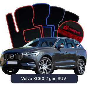 OMEVO Velours-Autofußmatten für Volvo XC60 2 gen SUV (2017-2024)