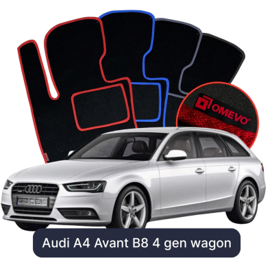 Velours-Autofußmatten OMEVO für Audi A4 Avant B8 4 gen Kombi (2007-2016)