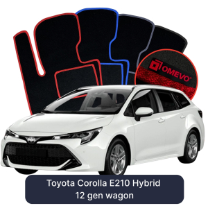 OMEVO Velours-Autofußmatten für Toyota Corolla E210 Hybrid 12 gen Kombi (2018-2025)