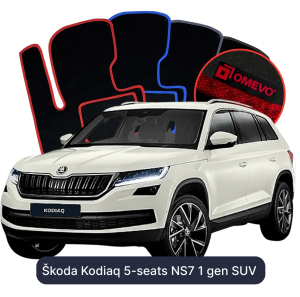 OMEVO Velours-Autofußmatten für Škoda Kodiaq 5-Sitzer NS7 1 gen SUV (2016-2024)