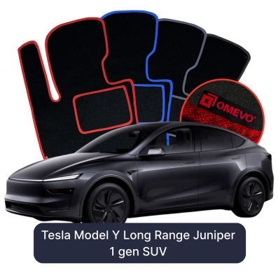 Velours-Autofußmatten OMEVO für Tesla Model Y Long Range Juniper 1 gen SUV (2020-2026)