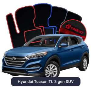 OMEVO Velours-Autofußmatten für Hyundai Tucson TL 3 gen SUV (2015-2020)
