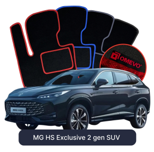 OMEVO Velours-Autofußmatten für MG HS Exclusive 2 gen SUV (2024-2025)