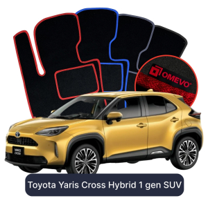 OMEVO Velours-Autofußmatten für Toyota Yaris Cross Hybrid 1 gen SUV (2020-2025)