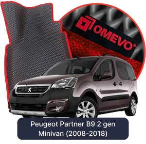 OMEVO 5D Pro EVA Fußmatten für Peugeot Partner B9 2. gen Minivan (2008-2018)