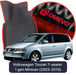OMEVO 5D Pro EVA Fußmatten für Volkswagen Touran 7-Sitzer 1. gen Minivan (2003-2015)